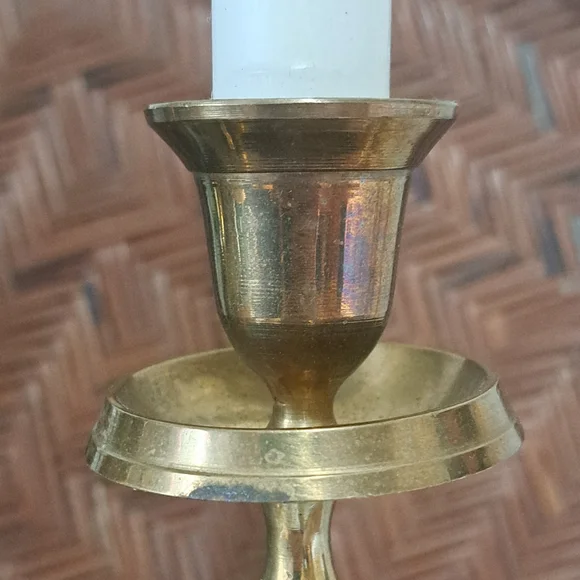 Vintage Open Barley Twist Brass Candle Stick Holders - Picture 5 of 8